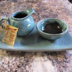 VINTAGE EVANGELINE WARE.  SUGAR/CREAMER/PLATE